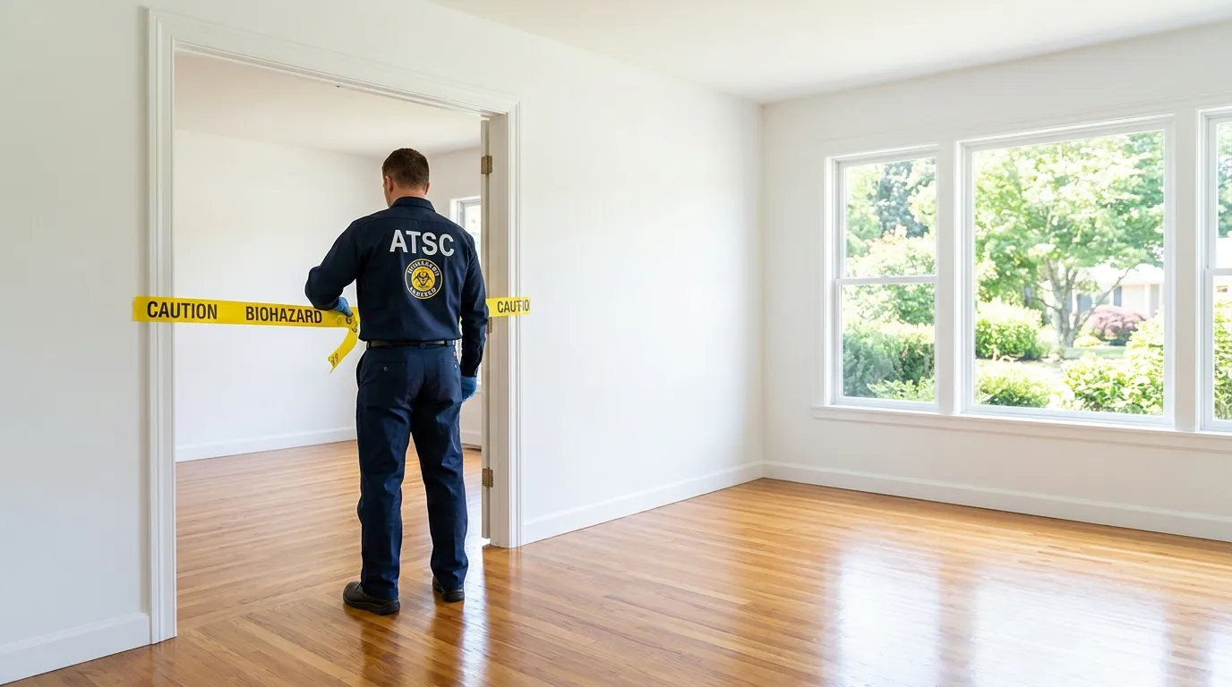 Certified biohazard cleanup crew performing Crime Scene Cleanup in Rendon